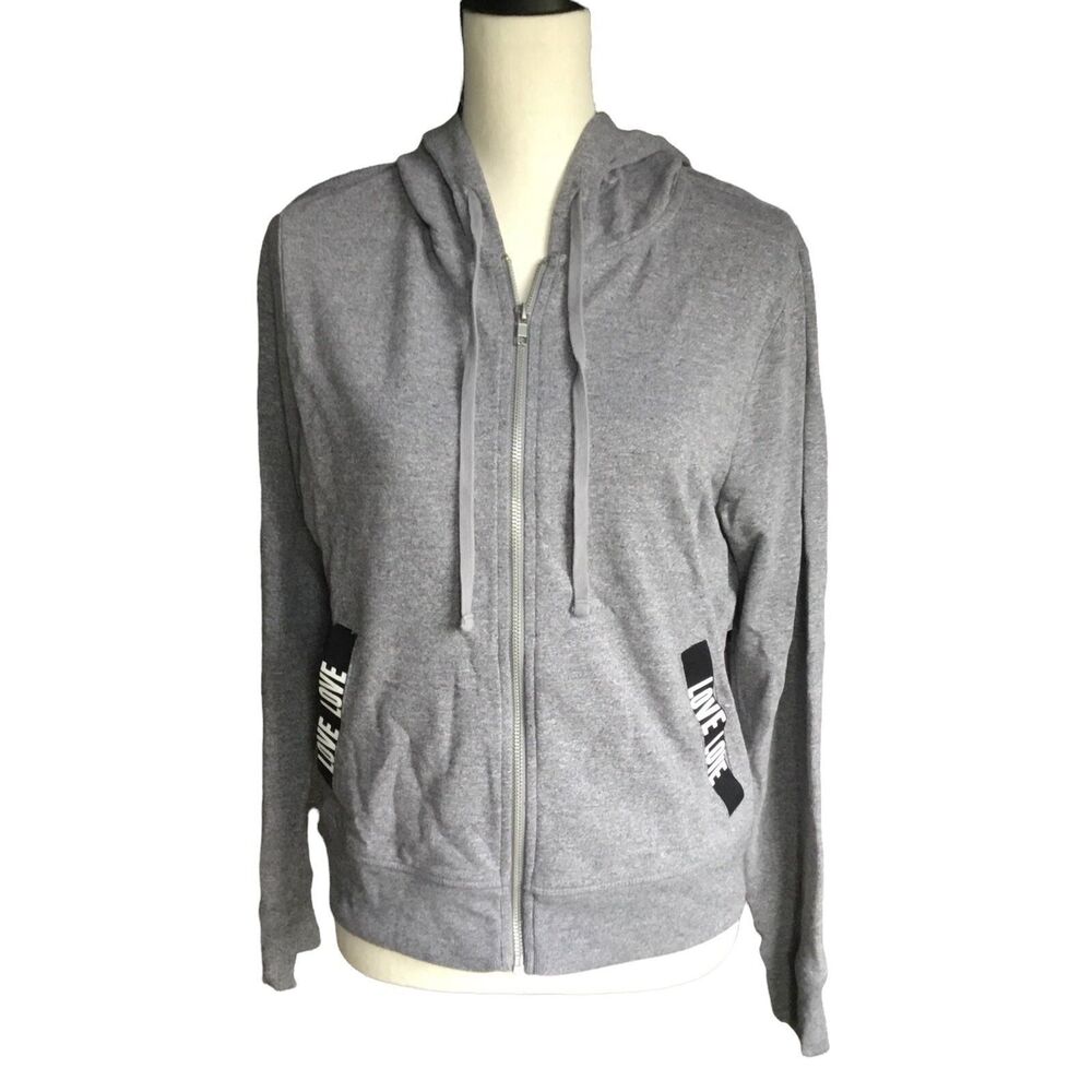 New York & Co. Soho Street Full Zip Lightweight Gray Jacket W/Love Love Size Med